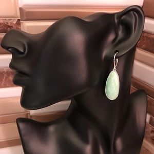 Simulated Quartz Seafoam Teardrop Earrings